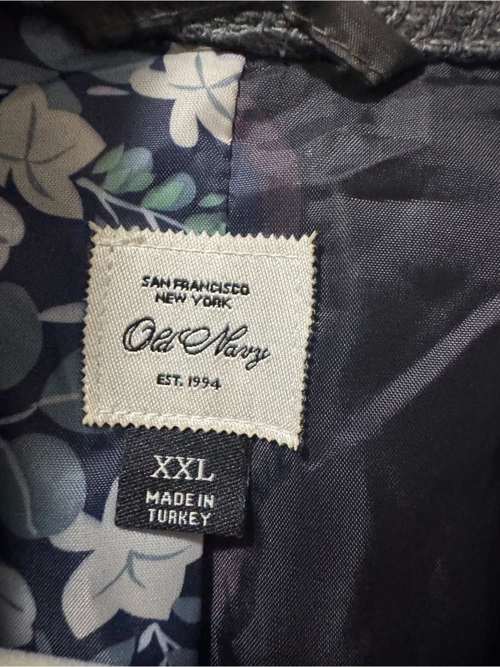 Old Navy Gray Double-Breasted Pea Coat with Floral Lining - Picture 3 of 6